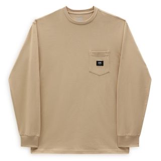 WOVEN PATCH POCKET LS TEE